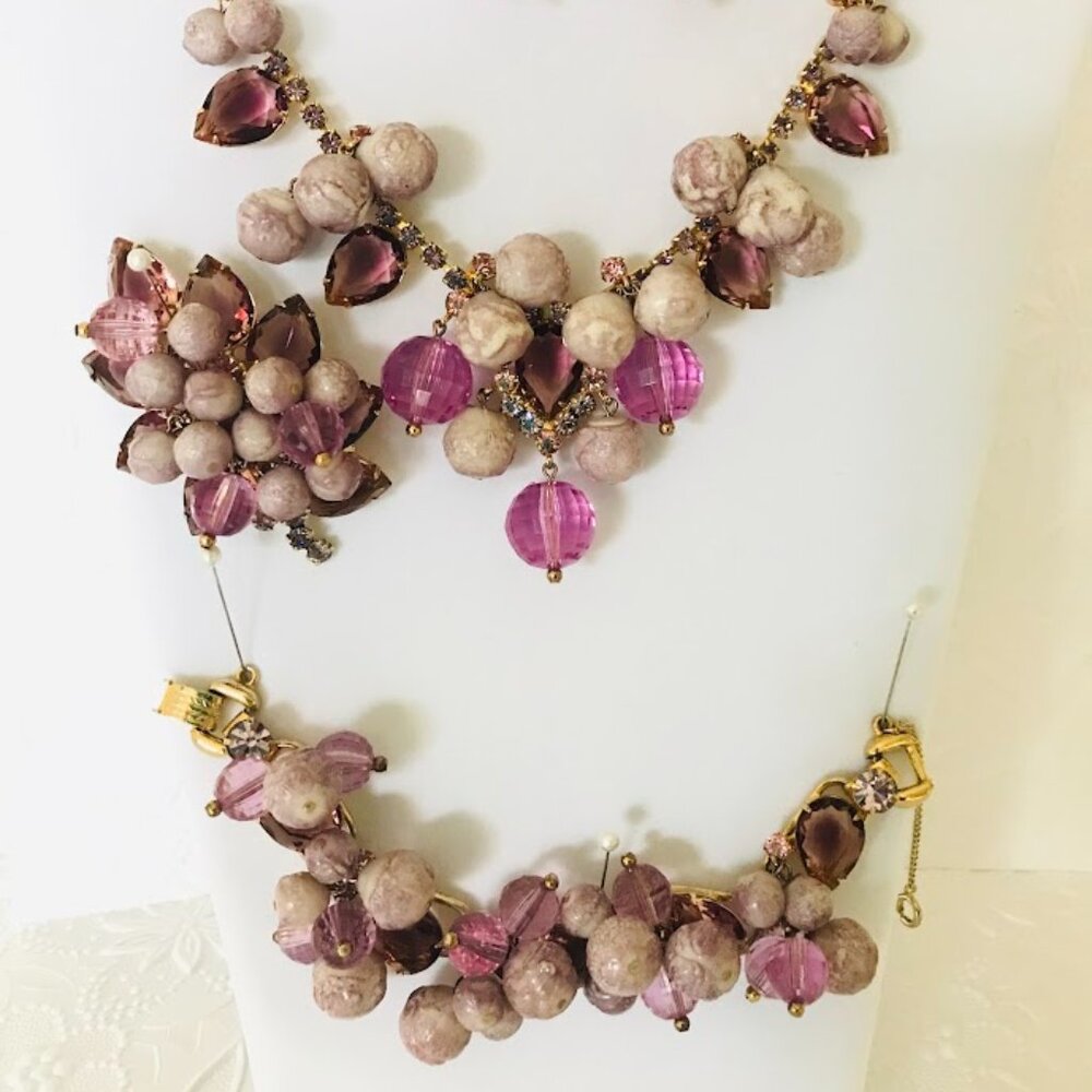 BOOK PIECE! Juliana D&E Vintage Lavender Cha Cha Grand Parure